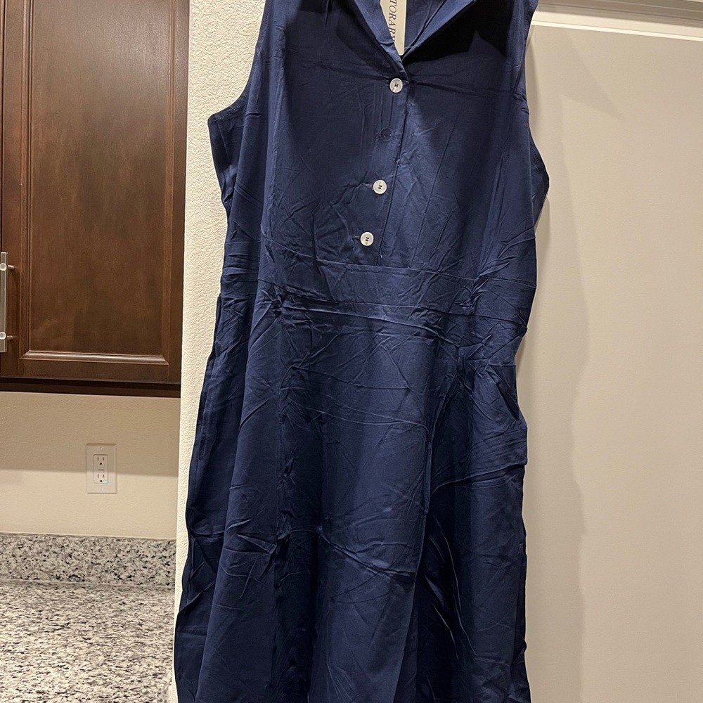 Torary Navy Midi Dress